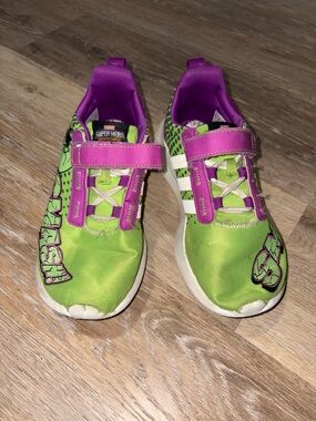 adidas Hulk Kids Green and Purple Velcro Sneakers
